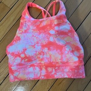 Lululemon Grapefruit Shibori High Neck Long Line Energy Bra size 6